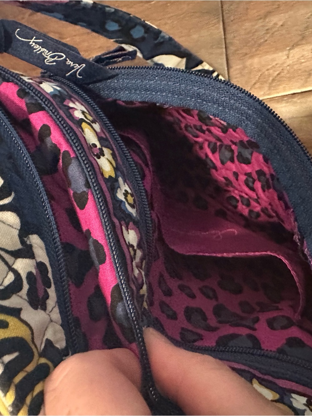 Vera Bradley Floral Navy Crossbody Bag - Pink & Yellow Accents - Picture 8 of 8
